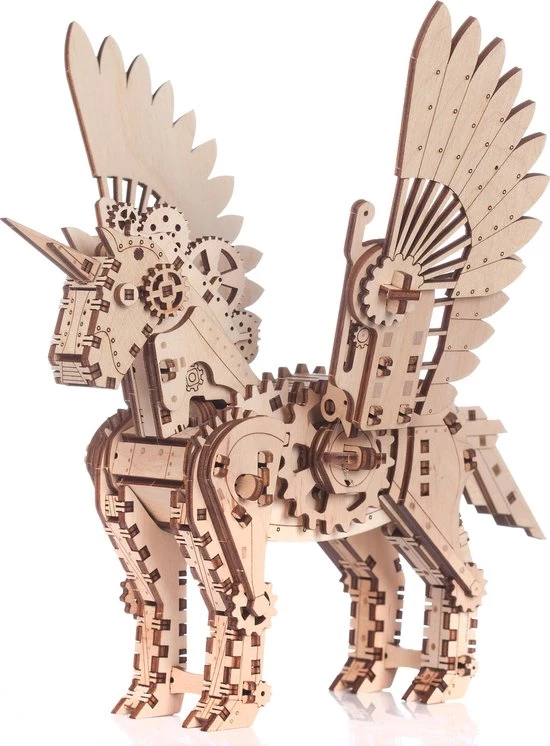 Mr. PlayWood Bouwpakket Eenhoorn Klein Mechanisch- Hout 8 Mr. PlayWood Bouwpakket Eenhoorn Klein Mechanisch- Hout - Afbeelding 8