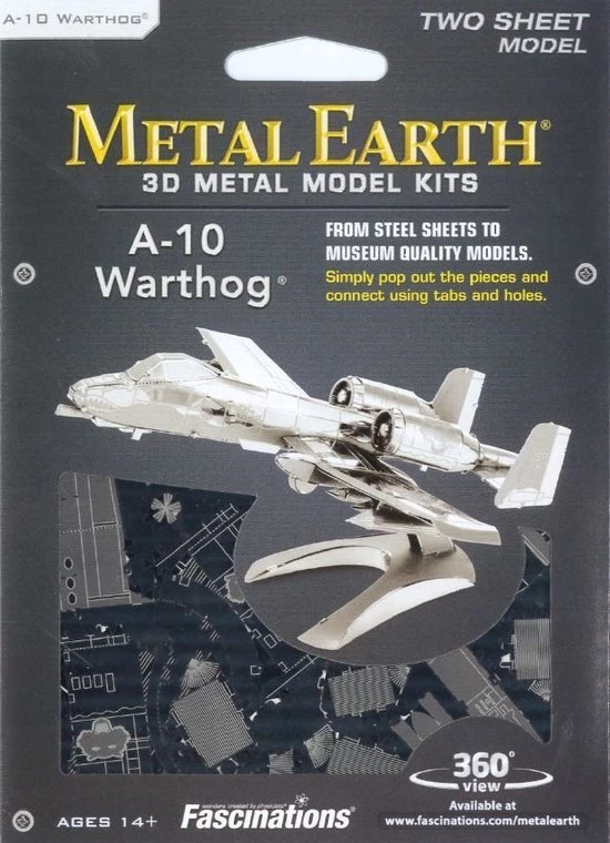 Metal Earth A-10 Warthog Modelbouwset 3 Metal Earth A-10 Warthog Modelbouwset - Afbeelding 3
