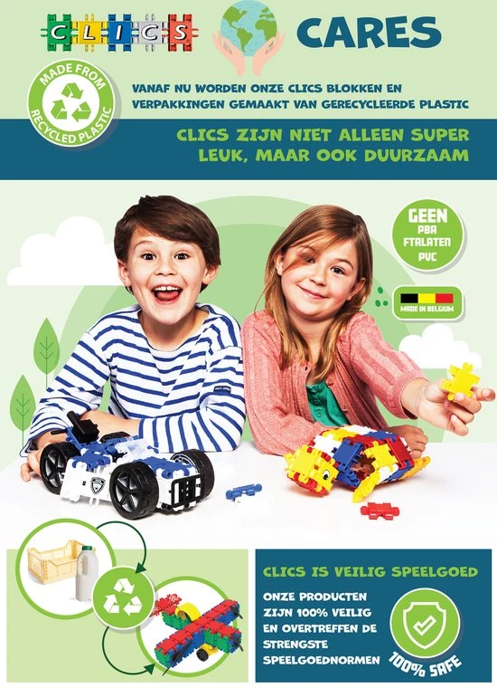 Clics Bouwblokken– DUURZAAM SPEELGOED Gemaakt Van GERECYCLEERDE Kunststof- Bouwset 5 In 1 - Speelgoed 4,5,6,7,8 Jaar Jongens En Meisjes- Educatief Speelgoed- Montessori Speelgoed- Constructie Speelgoed 4 Clics Bouwblokken– DUURZAAM SPEELGOED Gemaakt Van GERECYCLEERDE Kunststof- Bouwset 5 In 1 - Speelgoed 4,5,6,7,8 Jaar Jongens En Meisjes- Educatief Speelgoed- Montessori Speelgoed- Constructie Speelgoed - Afbeelding 4
