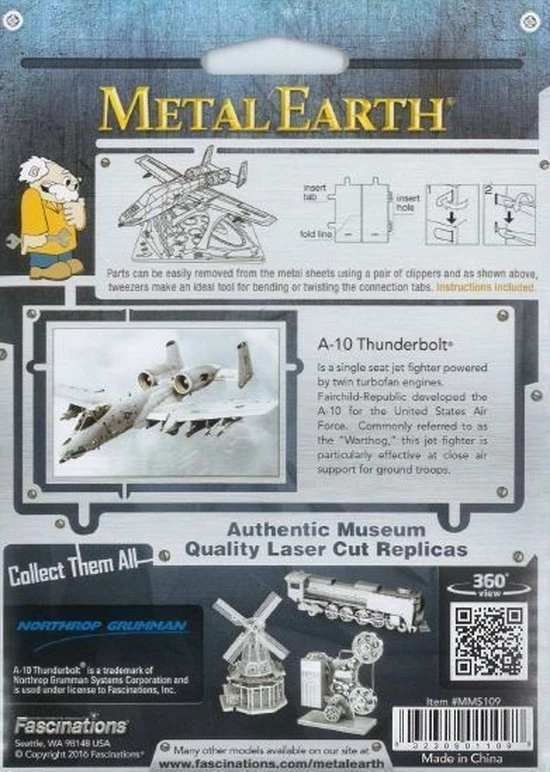 Metal Earth A-10 Warthog Modelbouwset 4 Metal Earth A-10 Warthog Modelbouwset - Afbeelding 4