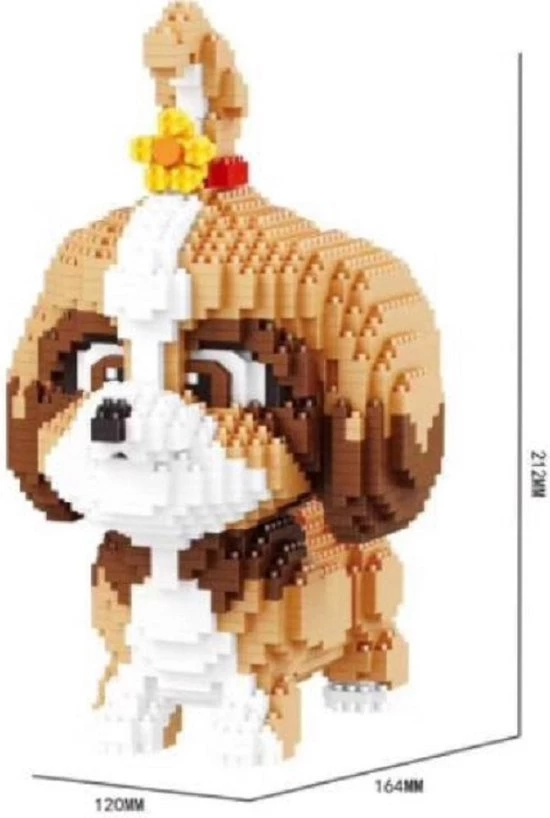 Balody Hond Met Strik - Miniblocks - Bouwset / 3D Puzzel - 1821 Bouwsteentjes 1 Balody Hond Met Strik - Miniblocks - Bouwset / 3D Puzzel - 1821 Bouwsteentjes